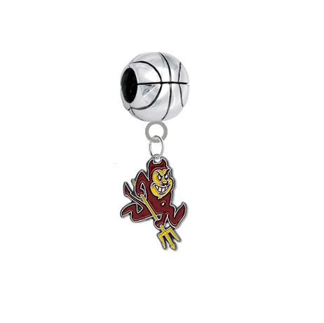 Arizona State Sun Devils Basketball European Bracelet Charm (Pandora Compatible)