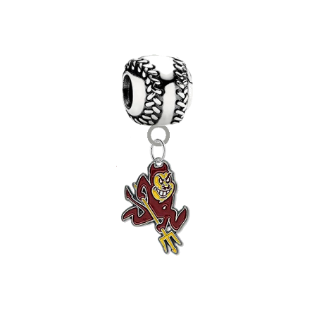 Arizona State Sun Devils Baseball European Bracelet Charm (Pandora Compatible)