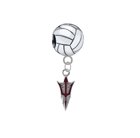 Arizona State Sun Devils Style 2 Volleyball European Bracelet Charm (Pandora Compatible)