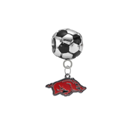 Arkansas Razorbacks Soccer European Bracelet Charm (Pandora Compatible)