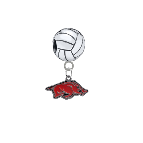 Arkansas Razorbacks Volleyball Universal European Bracelet Charm