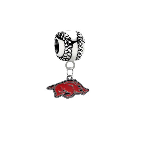 Arkansas Razorbacks Baseball European Bracelet Charm (Pandora Compatible)