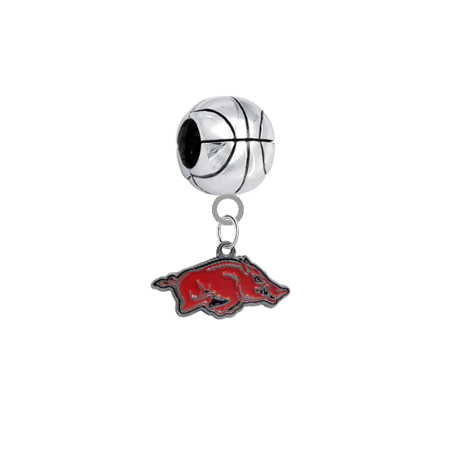 Arkansas Razorbacks Basketball European Bracelet Charm (Pandora Compatible)
