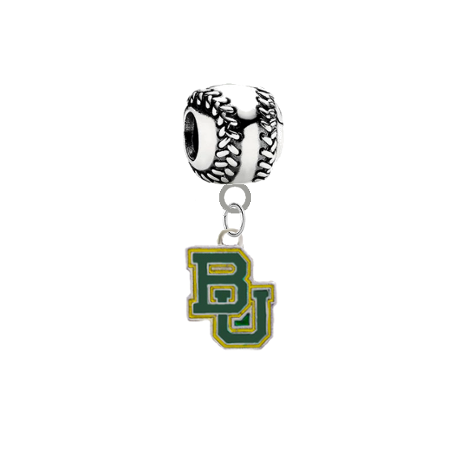 Baylor Bears Softball European Bracelet Charm (Pandora Compatible)