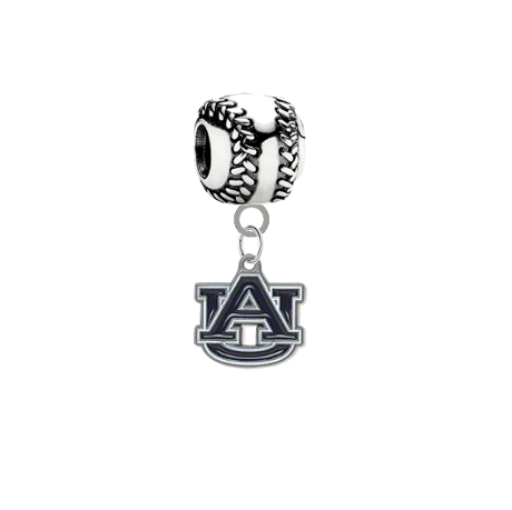 Auburn Tigers Softball European Bracelet Charm (Pandora Compatible)