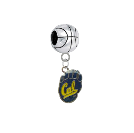 California Cal Bears Basketball European Bracelet Charm (Pandora Compatible)