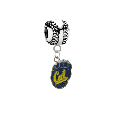California Cal Bears Baseball European Bracelet Charm (Pandora Compatible)