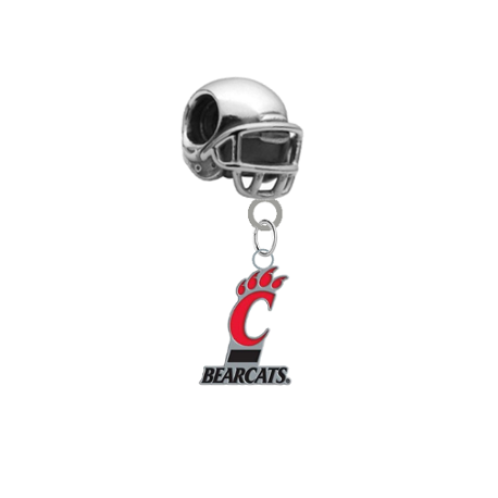 Cincinnati Bearcats Football Helmet European Bracelet Charm (Pandora Compatible)