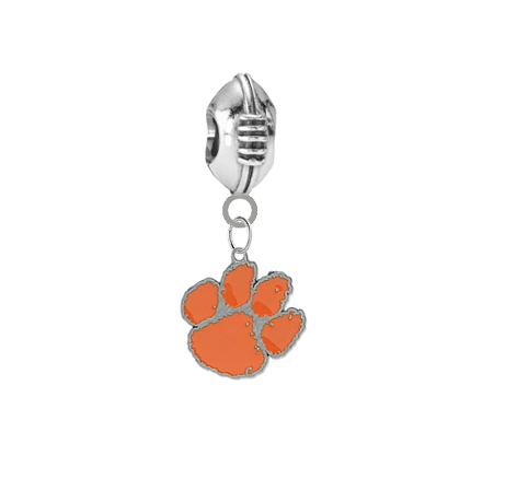 Clemson Tigers Football European Bracelet Charm (Pandora Compatible)