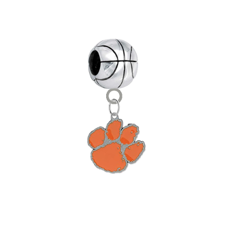 Clemson Tigers Basketball European Bracelet Charm (Pandora Compatible)
