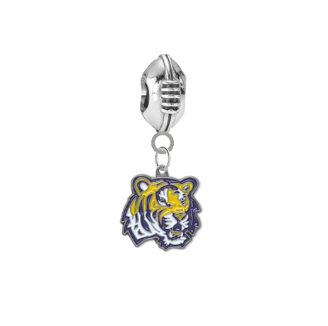 LSU Tigers Football European Bracelet Charm (Pandora Compatible)