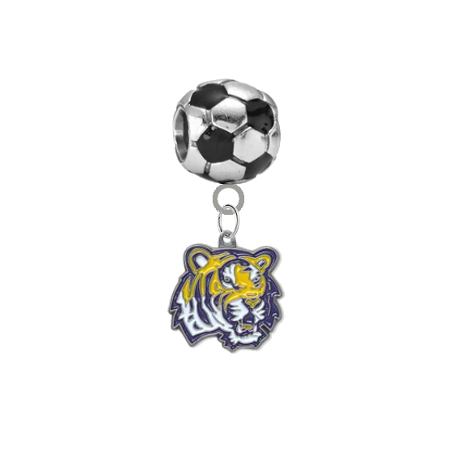 LSU Tigers Soccer European Bracelet Charm (Pandora Compatible)