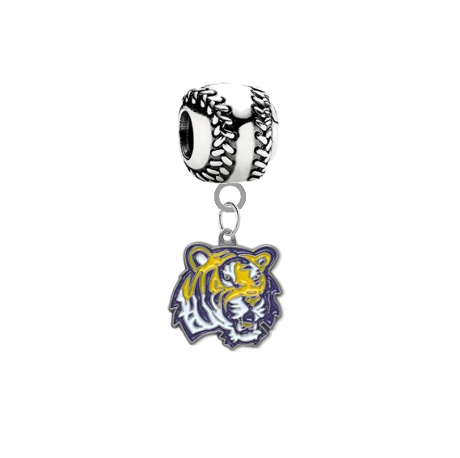 LSU Tigers Baseball European Bracelet Charm (Pandora Compatible)