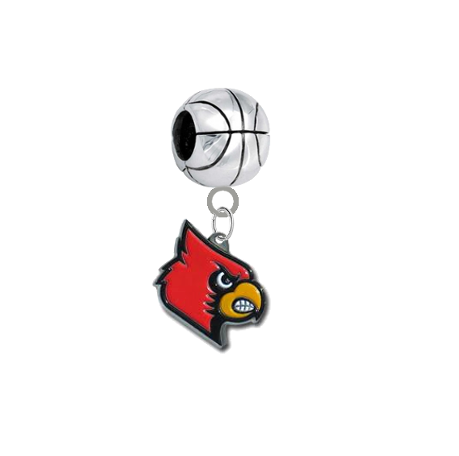 Louisville Cardinals Basketball European Bracelet Charm (Pandora Compatible)