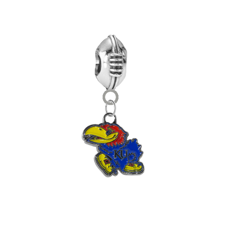Kansas Jayhawks Football European Bracelet Charm (Pandora Compatible)