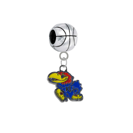 Kansas Jayhawks Basketball European Bracelet Charm (Pandora Compatible)