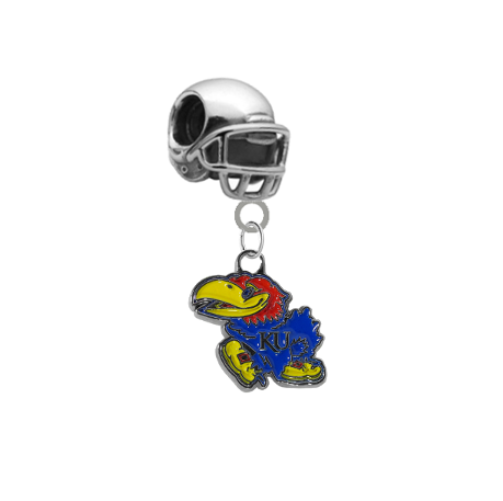 Kansas Jayhawks Football Helmet European Bracelet Charm (Pandora Compatible)