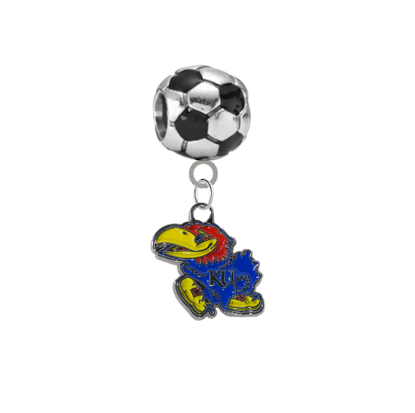 Kansas Jayhawks Soccer European Bracelet Charm (Pandora Compatible)