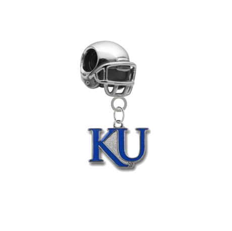 Kansas Jayhawks Style 2 Football Helmet European Bracelet Charm (Pandora Compatible)