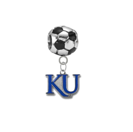Kansas Jayhawks Style 2 Soccer European Bracelet Charm (Pandora Compatible)
