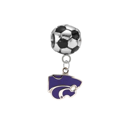 Kansas State Wildcats Soccer European Bracelet Charm (Pandora Compatible)