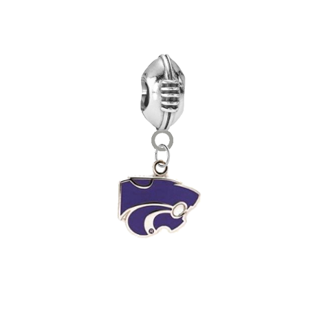 Kansas State Wildcats Football European Bracelet Charm (Pandora Compatible)