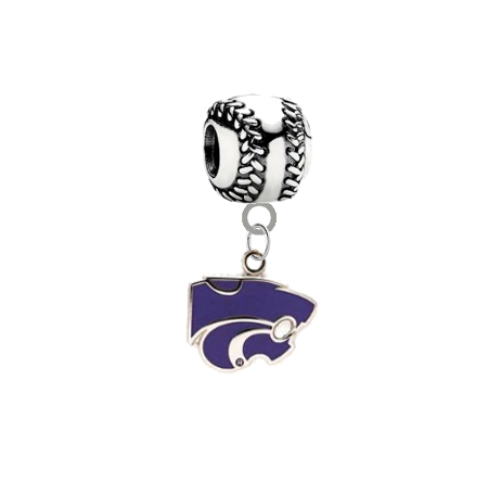 Kansas State Wildcats Softball European Bracelet Charm (Pandora Compatible)