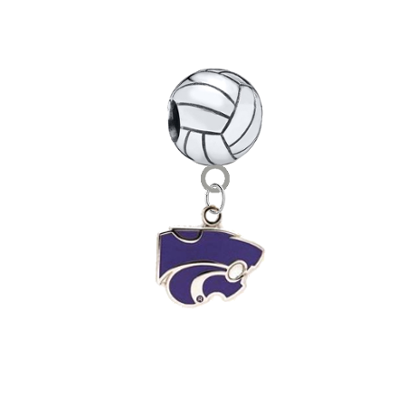 Kansas State Wildcats Volleyball European Bracelet Charm (Pandora Compatible)