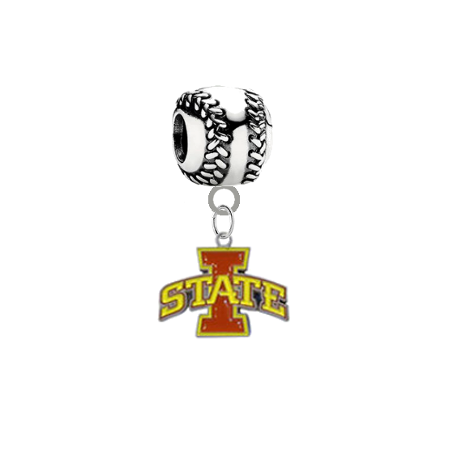 Iowa State Cyclones Softball European Bracelet Charm (Pandora Compatible)