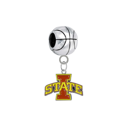 Iowa State Cyclones Basketball European Bracelet Charm (Pandora Compatible)