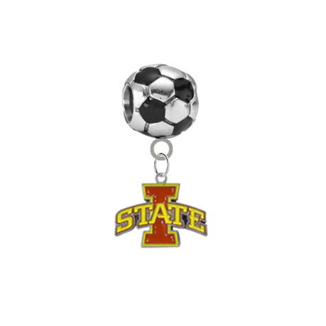 Iowa State Cyclones Soccer European Bracelet Charm (Pandora Compatible)