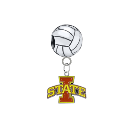 Iowa State Cyclones Volleyball European Bracelet Charm (Pandora Compatible)