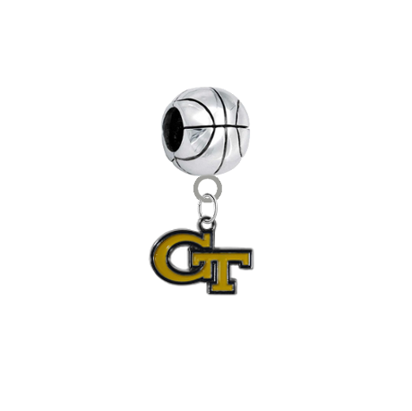 Georgia Tech Yellow Jackets Basketball European Bracelet Charm (Pandora Compatible)
