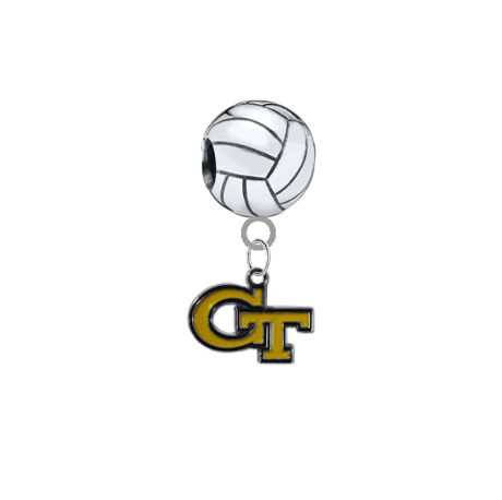 Georgia Tech Yellow Jackets Volleyball European Bracelet Charm (Pandora Compatible)