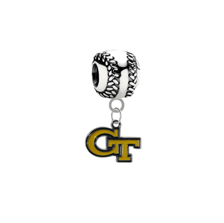 Georgia Tech Yellow Jackets Softball European Bracelet Charm (Pandora Compatible)