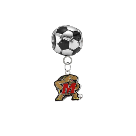 Maryland Terrapins Soccer European Bracelet Charm (Pandora Compatible)