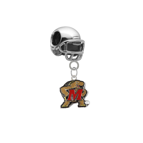 Maryland Terrapins Football Helmet European Bracelet Charm (Pandora Compatible)