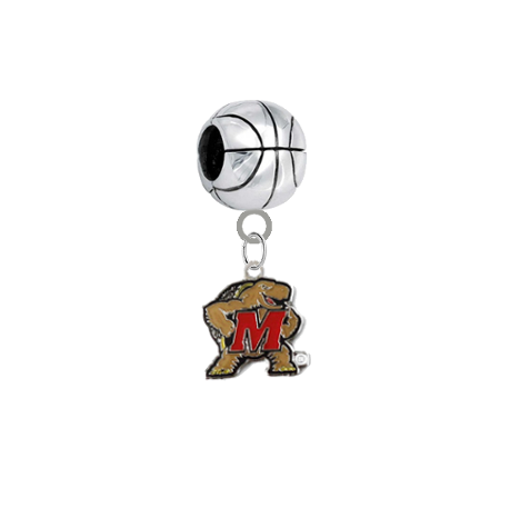 Maryland Terrapins Basketball European Bracelet Charm (Pandora Compatible)