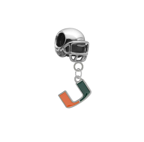 Miami Hurricanes Football Helmet European Bracelet Charm (Pandora Compatible)