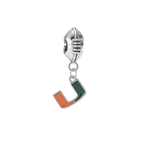 Miami Hurricanes Football European Bracelet Charm (Pandora Compatible)