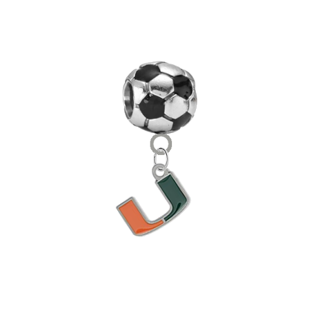 Miami Hurricanes Soccer European Bracelet Charm (Pandora Compatible)