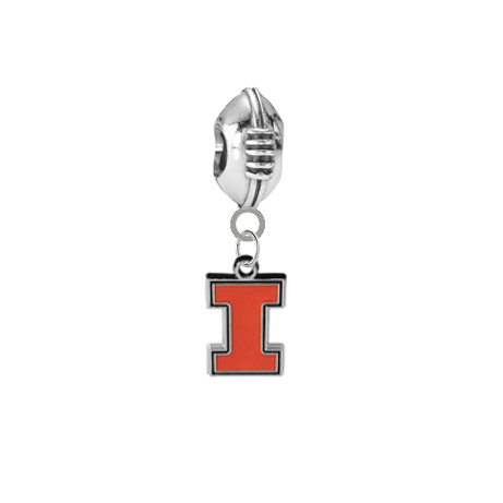Illinois Fighting Illini Football European Bracelet Charm (Pandora Compatible)