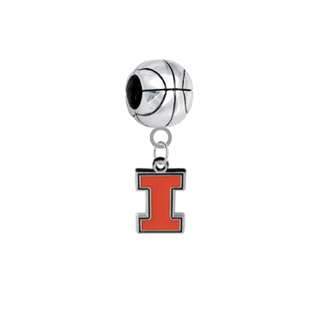 Illinois Fighting Illini Basketball European Bracelet Charm (Pandora Compatible)