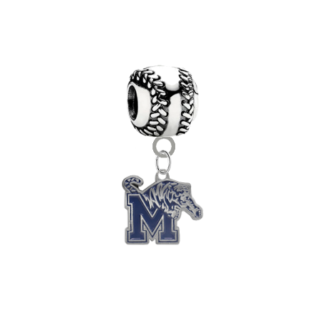 Memphis Tigers Softball European Bracelet Charm (Pandora Compatible)