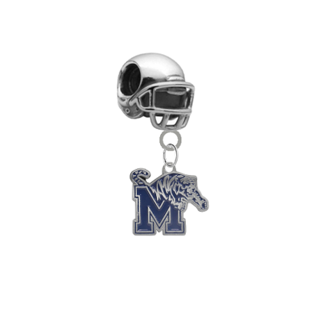 Memphis Tigers Football Helmet European Bracelet Charm (Pandora Compatible)