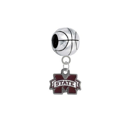 Mississippi State Bulldogs Basketball European Bracelet Charm (Pandora Compatible)