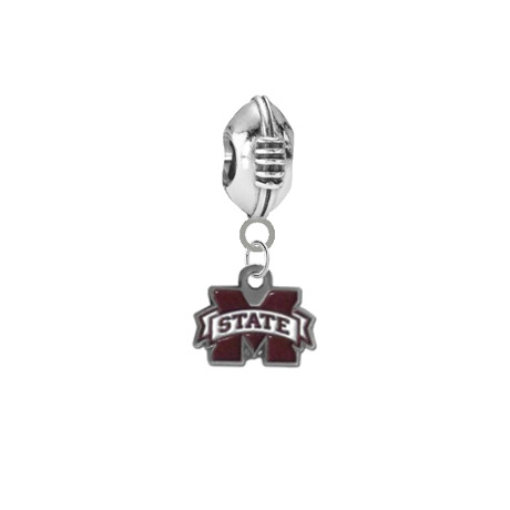Mississippi State Bulldogs Football European Bracelet Charm (Pandora Compatible)