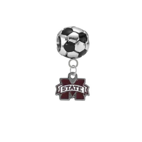 Mississippi State Bulldogs Soccer European Bracelet Charm (Pandora Compatible)