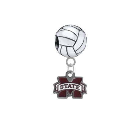 Mississippi State Bulldogs Volleyball European Bracelet Charm (Pandora Compatible)