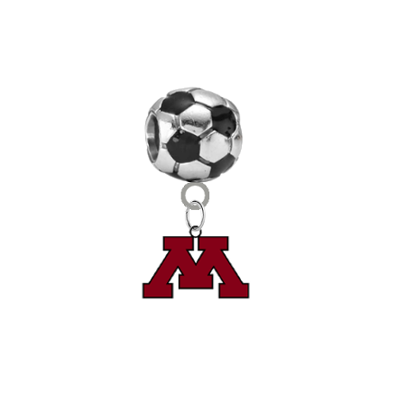 Minnesota Gophers Soccer Universal European Bracelet Charm